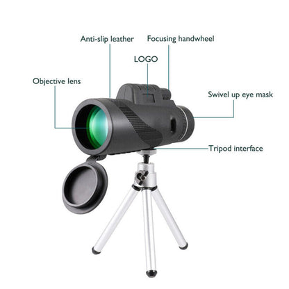 "Explore Beyond the Horizon: HD Monocular Telescope with Smartphone Tripod"