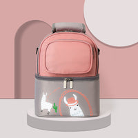 Double Layer Storage Thermal Bag Portable Baby Bottle Food Insulation Lunch Pouch Breast Milk Preservation Backpack Accessories