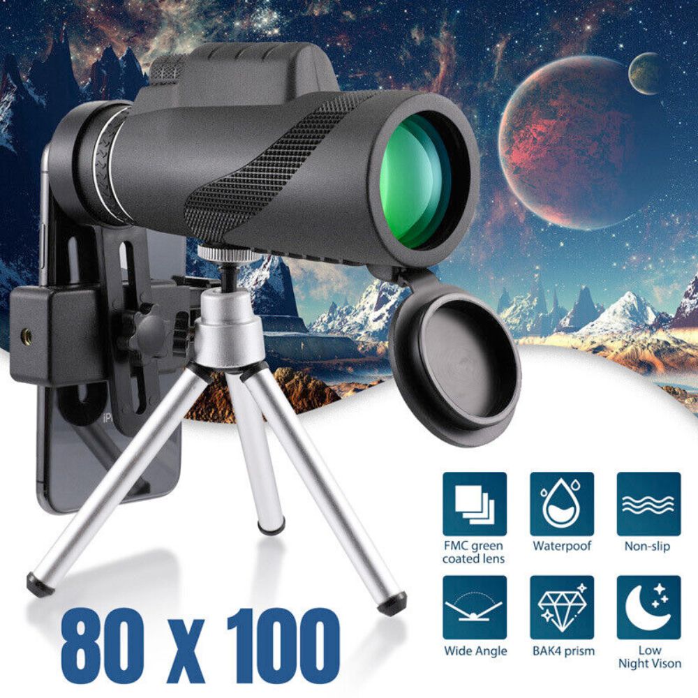 "Explore Beyond the Horizon: HD Monocular Telescope with Smartphone Tripod"