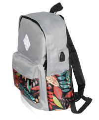 FLORAL 3 PIECE SET: BACKPACK, SHOULDER BAG, ZIPPERED POUCH