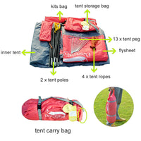 Desert&Fox 3 Season Lightweight Tent Outdoor Camping Hiking Tents with Carry Bag 2-3 Person Double Layer Backpack Compact Tent