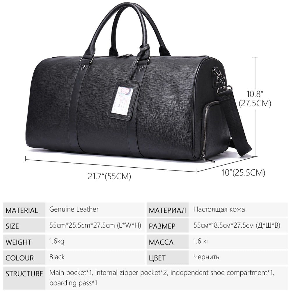 WESTAL100% Genuine Leather Men Women Travel Bag Real Leather Carry-on Hand Luggage Bags Travel Shoulder Bag Big Totes Bags Male