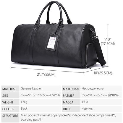 WESTAL100% Genuine Leather Men Women Travel Bag Real Leather Carry-on Hand Luggage Bags Travel Shoulder Bag Big Totes Bags Male