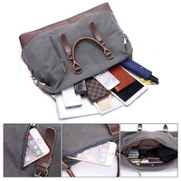 2022 Canvas Leather Men Travel Bags Carry on Luggage Men Duffel Bags Travel Tote Large Weekend Overnight Male Handbag