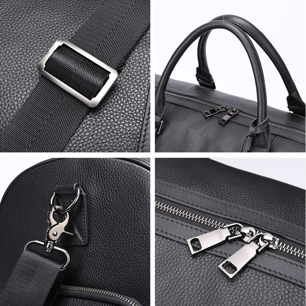 WESTAL100% Genuine Leather Men Women Travel Bag Real Leather Carry-on Hand Luggage Bags Travel Shoulder Bag Big Totes Bags Male