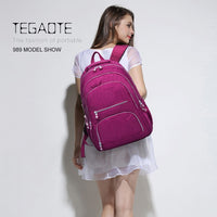 TEGAOTE Mochila Feminina School Backpack for Teenage Girl 2023 Travel Back Packs Bag Women Nylon Waterproof Laptop Bagpack