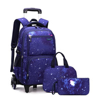 Carry On Kids&#39; Luggage Primary Junior High School Bag Rolling Backpack for Boys Wheeled Bag with Lunch Box Trolley School Bags