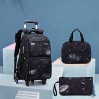 Carry On Kids&#39; Luggage Primary Junior High School Bag Rolling Backpack for Boys Wheeled Bag with Lunch Box Trolley School Bags