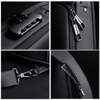 "Secure Style: Cross Body Anti-Theft Shoulder Bag with Lock, Reflective Strip, and USB Charging Slot"