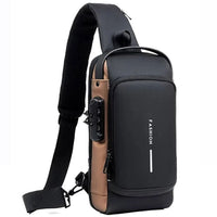 "Secure Style: Cross Body Anti-Theft Shoulder Bag with Lock, Reflective Strip, and USB Charging Slot"