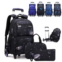 Carry On Kids&#39; Luggage Primary Junior High School Bag Rolling Backpack for Boys Wheeled Bag with Lunch Box Trolley School Bags