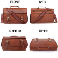 14-Inch Leather Laptop & iPad Messenger Bag with Modern Functionality