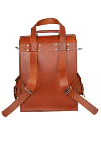 Handmade Brown Leather Laptop Backpack For Unisex,