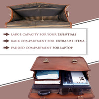 14-Inch Leather Laptop & iPad Messenger Bag with Modern Functionality