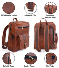 Genuine 15.6-inch Vintage Laptop Backpack Retro Travel & Work Rucksack