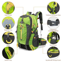 Unisex Waterproof Climbing Backpack Rucksack 40L Outdoor Sports Bag Travel Backpack Camping Hiking Backpack Trekking Bag