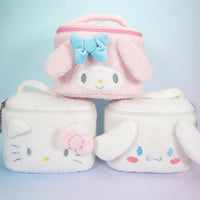 New Cute Large Capacity Cosmetic Bag Female Portable Carry-On Travel Plush Storage Bag Zipper Wash Beauty Pouch