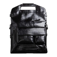 Vintage Men Backpack Genuine Leather Backpacks New Fashion Multifunction Men Solid Handbag Luxury Brand Computer Laptop Bag