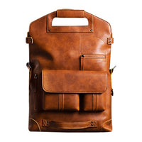 Vintage Men Backpack Genuine Leather Backpacks New Fashion Multifunction Men Solid Handbag Luxury Brand Computer Laptop Bag