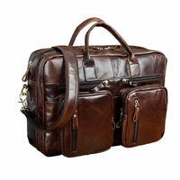 Genuine Leather man design multifunction purpose business briefcase 15" laptop bag Tote Portfolio bag