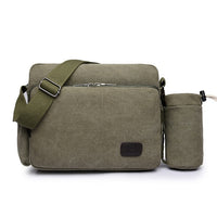 Scione Canvas Multifunction Messenger Shoulder Bag Solid Briefcases Suitcase Card Pocket For Men Women Office Outdoor Travel Bag