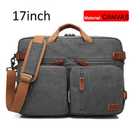 17 Inch Convertible Briefcase Men Business Handbag Messenger Bag Casual Laptop Multifunctional Travel Bags For Male Big