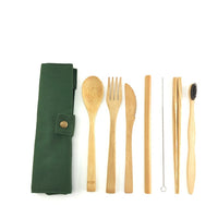 Biodegradable Bamboo Cutlery Set Travel Utensils Wooden Dinnerware Outdoor Portable Flatware Natural Bamboo Tableware Set