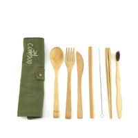 Biodegradable Bamboo Cutlery Set Travel Utensils Wooden Dinnerware Outdoor Portable Flatware Natural Bamboo Tableware Set