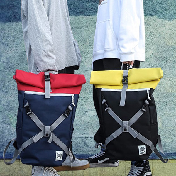 New Fashion Women Couple Backpack Personality Casual Large Bagpack Cool High Quality Travel Package Oxford Cloth