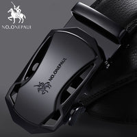 NO.ONEPAUL Brand Fashion Automatic Buckle Black Genuine Leather Belt Men's Belts Cow Leather Belts