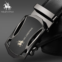 NO.ONEPAUL Brand Fashion Automatic Buckle Black Genuine Leather Belt Men's Belts Cow Leather Belts