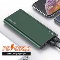 TOPK Power Bank 10000mAh Portable Charger LED External Battery PowerBank PD Two-way Fast Charging PoverBank for iPhone Xiaomi mi