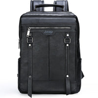 JEEP BULUO Trend Casual Laptop Bags High Capacity Feature Backpack Computer New Men's Bag Travel Split Leather Bags For Man