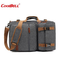 Coolbell 17.3 Inch Laptop Briefcase Backpack Convertible Messenger Bag Shoulder Bag Laptop Case Businessman Travel Handbag Cover