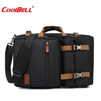 Coolbell 17.3 Inch Laptop Briefcase Backpack Convertible Messenger Bag Shoulder Bag Laptop Case Businessman Travel Handbag Cover