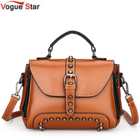 Vintage Leather Women Handbags Shoulder Crossbody Messenger Bags